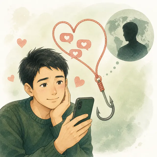 ロマンス詐欺を表すイラスト