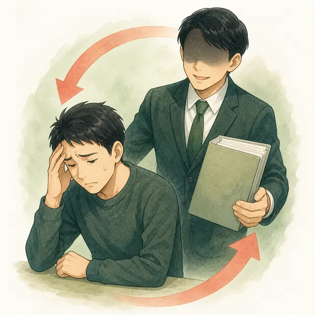 二次被害を表すイラスト